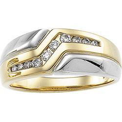 14K Two Tone Gold Men's Diamond Ringtwo 
