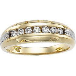 14K Two Tone Gold Men's Diamond Ringtwo 