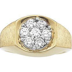14K Yellow Gold Men's Diamond Ringyellow 