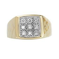 14K Yellow Gold Men's Diamond Ringyellow 