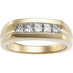 14K Yellow Gold Men's Diamond Ringyellow 