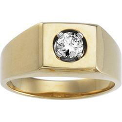 14K Yellow Gold Men's Diamond Ringyellow 