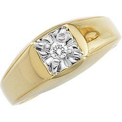 14K Yellow Gold Men's Diamond Ringyellow 