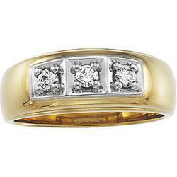 14K Yellow Gold Men's Diamond Ringyellow 