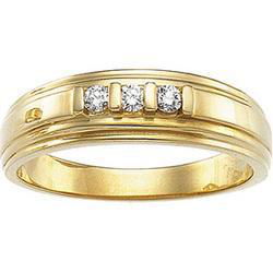 14K Yellow Gold Men's Diamond Ringyellow 