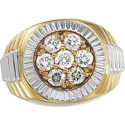 14K Two Tone Gold Men's Diamond Ringtwo 