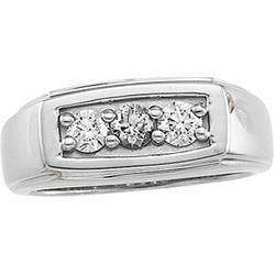 14K White Gold Men's Diamond Ringwhite 