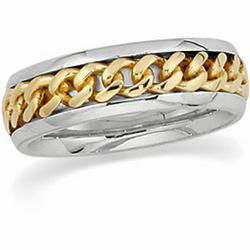 14K Two Tone Gold Hand Woven Bandtwo 
