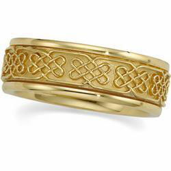 14K White Gold Bridal Celtic Bandwhite 