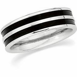 Stainless Steel & Rubber Comfort Fit Bandstainless 