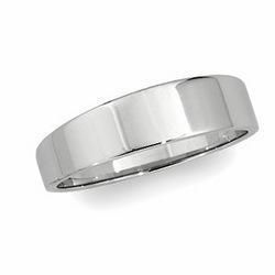 14K White Gold Flat Tapered Band - 4mmwhite 