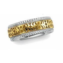 14K Two Tone Gold Design Duo Bandtwo 