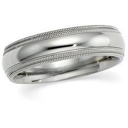 Titanium Double Milgrain Inside Round Band - 4mmtitanium 