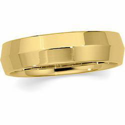14K Yellow Gold Knife Edge Comfort Fit Band - 6mmyellow 