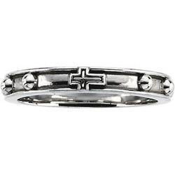 10K Yellow Gold Rosary Ring With Raised Borders - Size 10yellow 