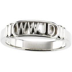 Sterling Silver What Would Jesus Do Ring - Size 10sterling 