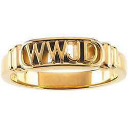 10K Yellow Gold What Would Jesus Do Ring - Size 10yellow 