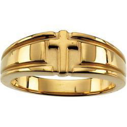 14K Yellow Gold Cross Duo Bandyellow 