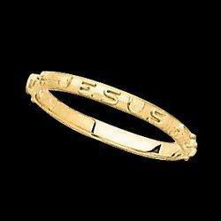 14K White Gold Jesus I Trust In You Ring - Size 5white 