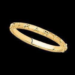 14K Yellow Gold Jesus, Mary, & Joseph Ring - Size 5yellow 