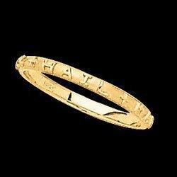 14K White Gold Hail Mary, Hail Mary Ring - Size 5white 