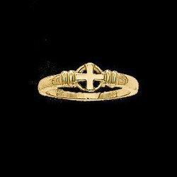 14K White Gold Cross Ring - Size 5white 
