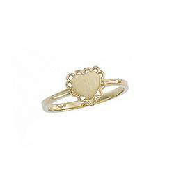 10K Yellow Gold Heart Signet Ringyellow 