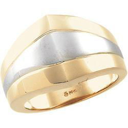 14K Two Tone Gold Metal Fashion Ringtwo 