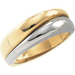 14K Two Tone Gold Metal Fashion Ringtwo 