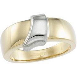 14K Two Tone Gold Metal Fashion Ringtwo 