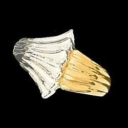 14K Two Tone Gold Metal Fashion Ringtwo 
