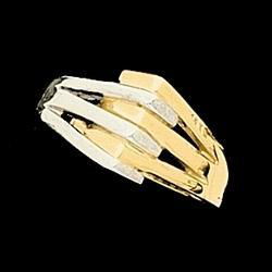 14K Two Tone Gold Metal Fashion Ringtwo 