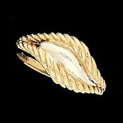 14K Two Tone Gold Metal Fashion Ringtwo 