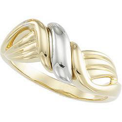 14K Two Tone Gold Metal Fashion Ringtwo 