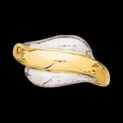 14K Two Tone Gold Metal Fashion Ringtwo 