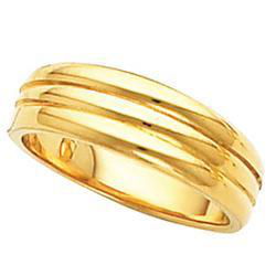 14K Yellow Gold Tapered Design Bandyellow 