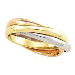 Platinum & 18K Yellow Gold Tri Color Rolling Ringplatinum 