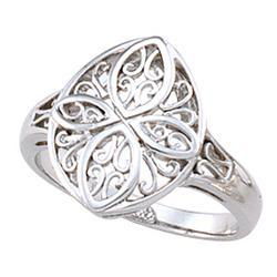 14K White Gold Filigree Ringwhite 