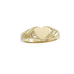 14K White Gold Signet Heart Ringwhite 