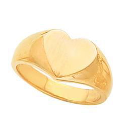 14K White Gold Signet Heart Ringwhite 