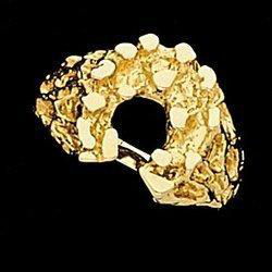 14K White Gold Nugget Horseshoe Ringwhite 