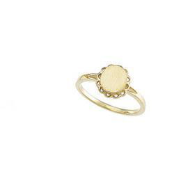 14K White Gold Oval Signet Ringwhite 