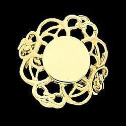 14K White Gold Signet With Filigree Design Ringwhite 