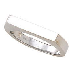 14K White Gold Metal Fashion Stackable Ringwhite 