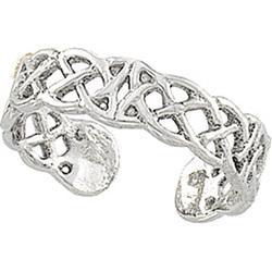 14K White Gold Toe Ring W/Designwhite 