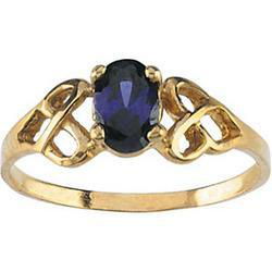 14K Yellow Gold Teen Oval Imitation Amethyst Ringyellow 