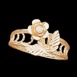14K Yellow Gold Teen Rose Ringyellow 