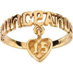 14K Yellow Gold Teen Quinceanera Ringyellow 