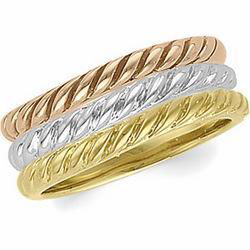 14K Yellow Gold Tri-Color Bandsyellow 