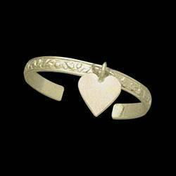 14K Yellow Gold Teen Etched Heart Toe Ringyellow 